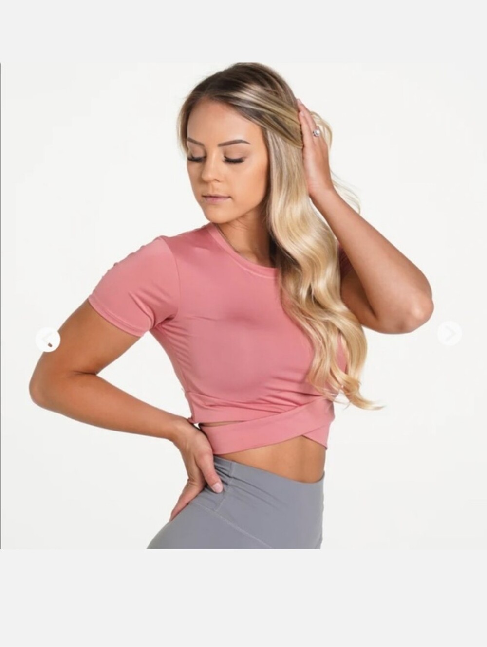 NVGTN Dusty Rose Cropped Wrap Tee